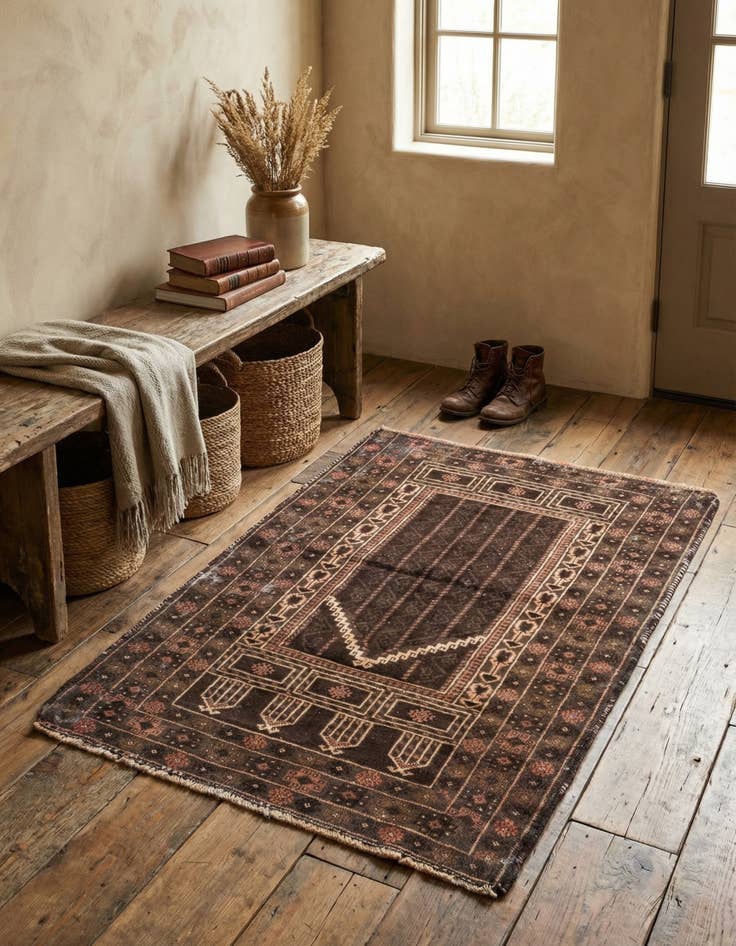 Detail image of 3' x 4' 5  Hand Knotted Ultra Vintage Persian Wool Rug