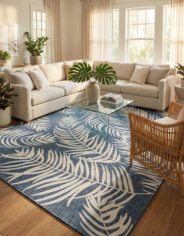 10' x 13' Easy-Clean Botanical Indoor / Outdoor Rug