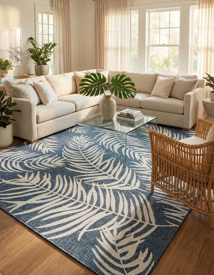 10' x 13' Easy-Clean Botanical Indoor / Outd...