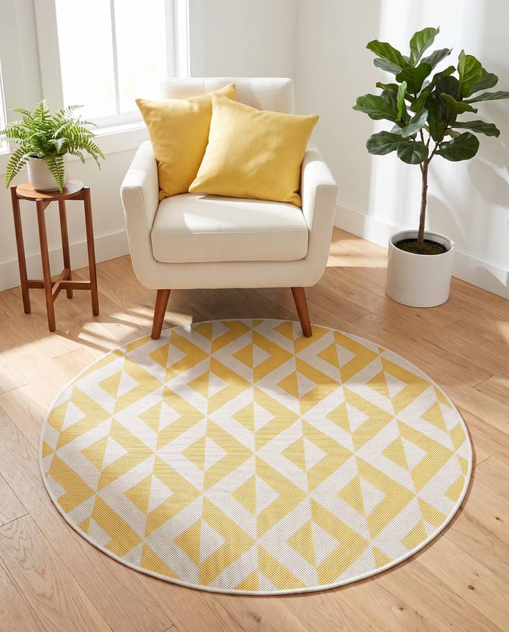 Detail image of 4' x 4' Easy-Clean Jill Zarin Napa Indoor / Outdoor Round Rug
