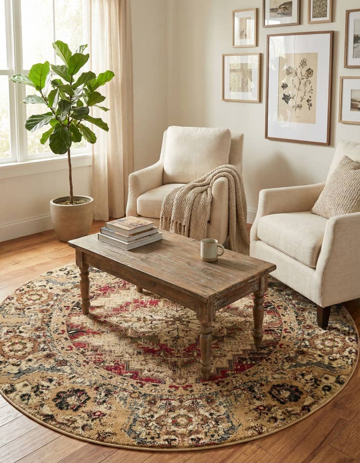 Detail image of 5' 3 x 5' 3 Saturn Round Rug