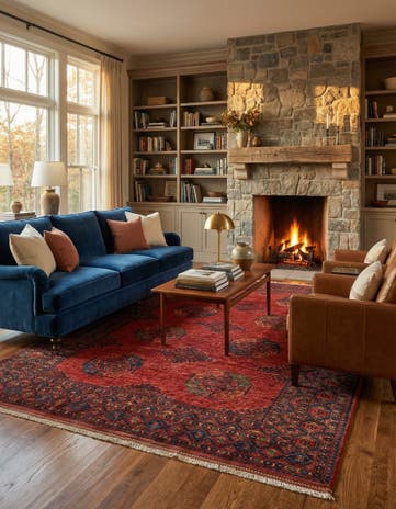 6' 11 x 9' 5 Ersari Afghan Wool Rug