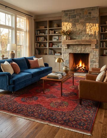 6' 11 x 9' 5 Ersari Afghan Wool Rug