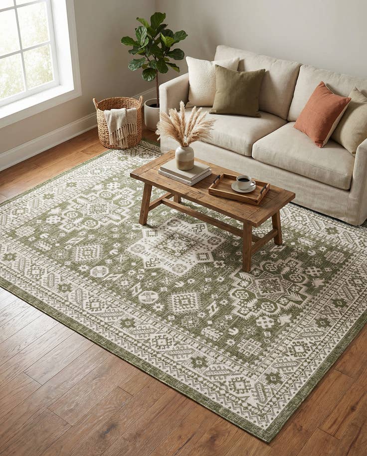 Detail image of 7' x 10' Easy-Clean Aztec Indoor / Outdoor Rug