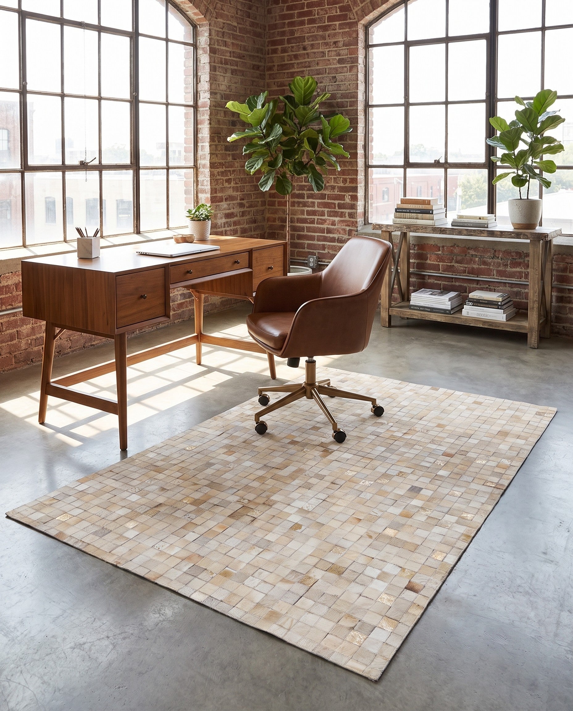 4' 1 x 5' 7 Cowhide Stocks Rug