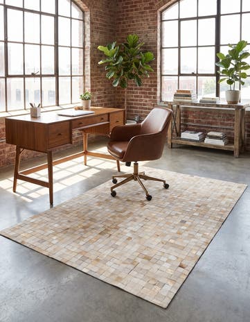 4' 1 x 5' 7 Cowhide Stocks Rug