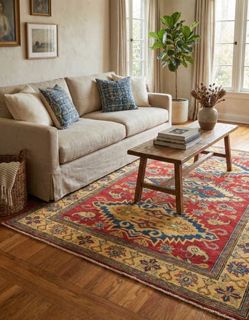 4' x 6' 2 Hand Knotted Kazak Rug