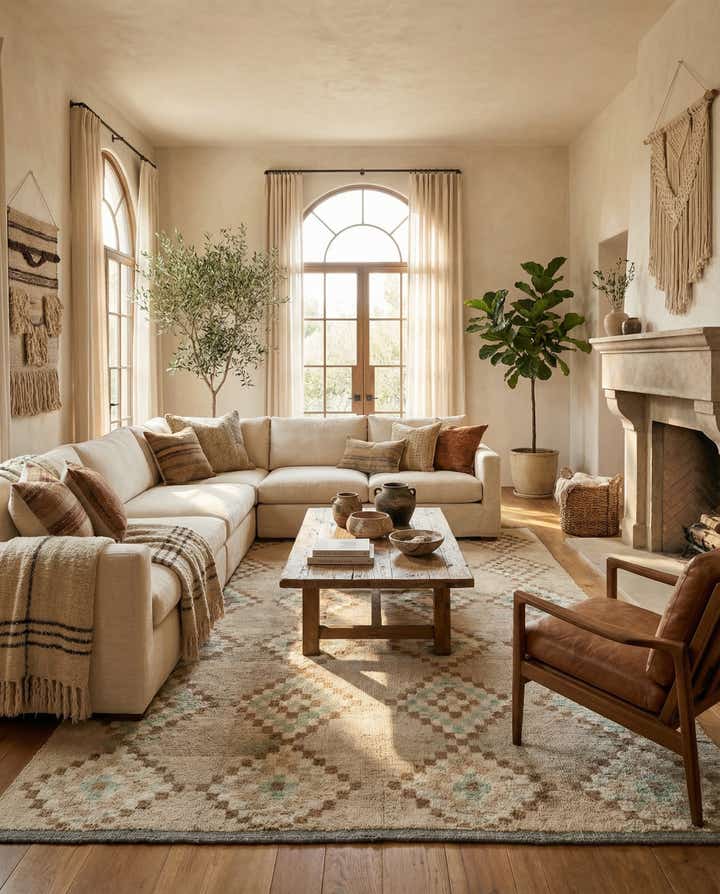 7' 9 x 10' 4 Hand Knotted Moroccan Wool Rug