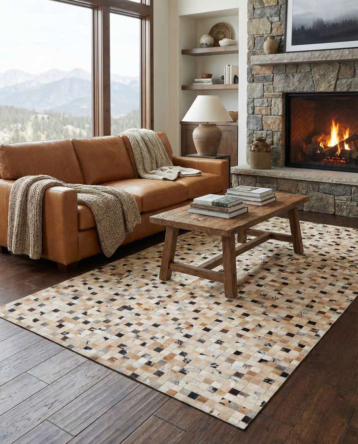 5' x 8' Cowhide Leather Rug