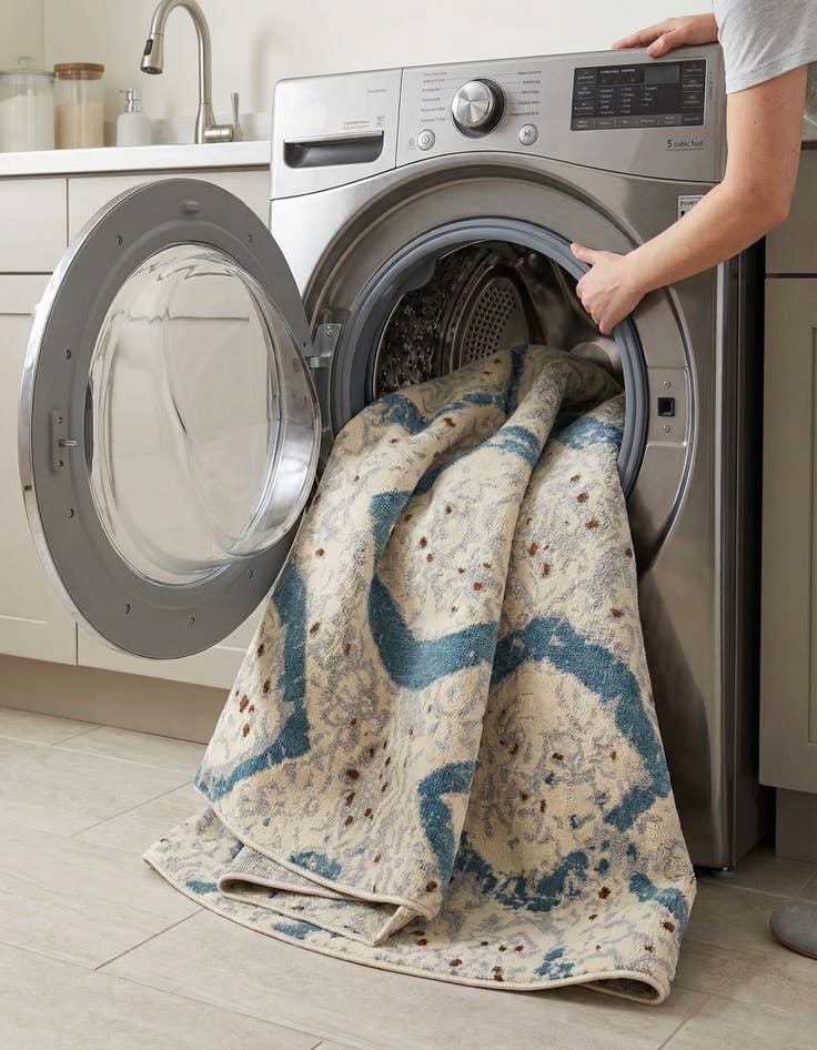 Detail image of  8' x 8'  Washable Hyacinth Round Rug