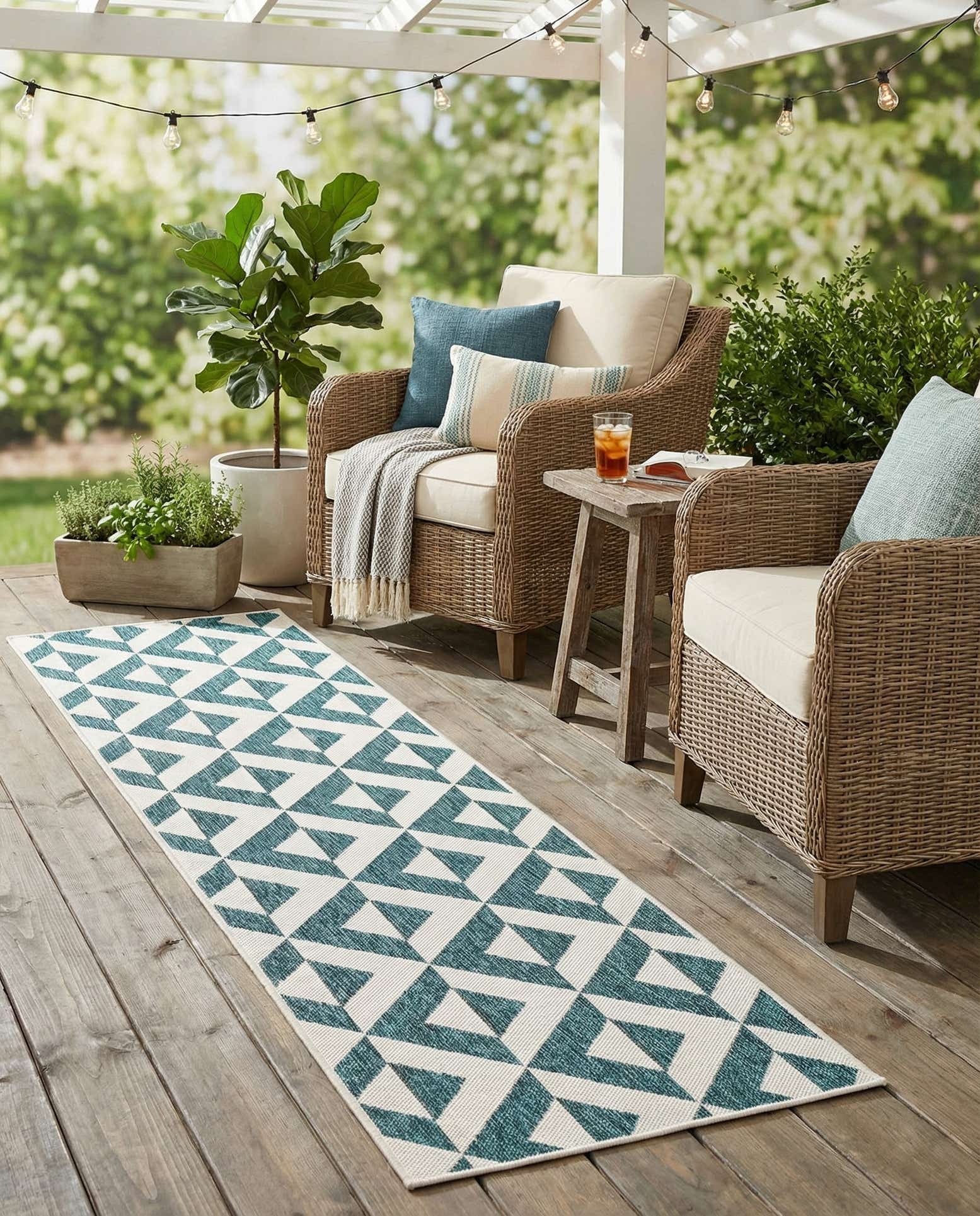 2' x 8' Easy-Clean Jill Zarin Napa Indoor / Outdoor Runner Rug