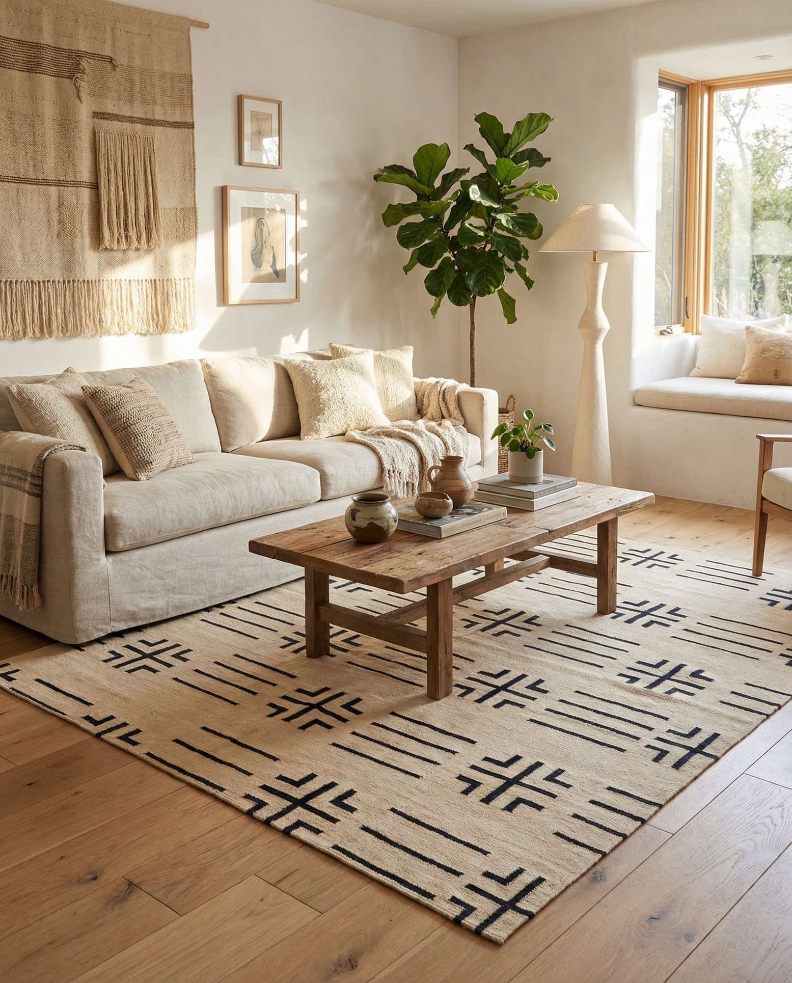 5' 5 x 6' 6 Hand Woven Kilim Modern Wool Rug
