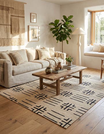 5' 5 x 6' 6 Hand Woven Kilim Modern Wool Rug