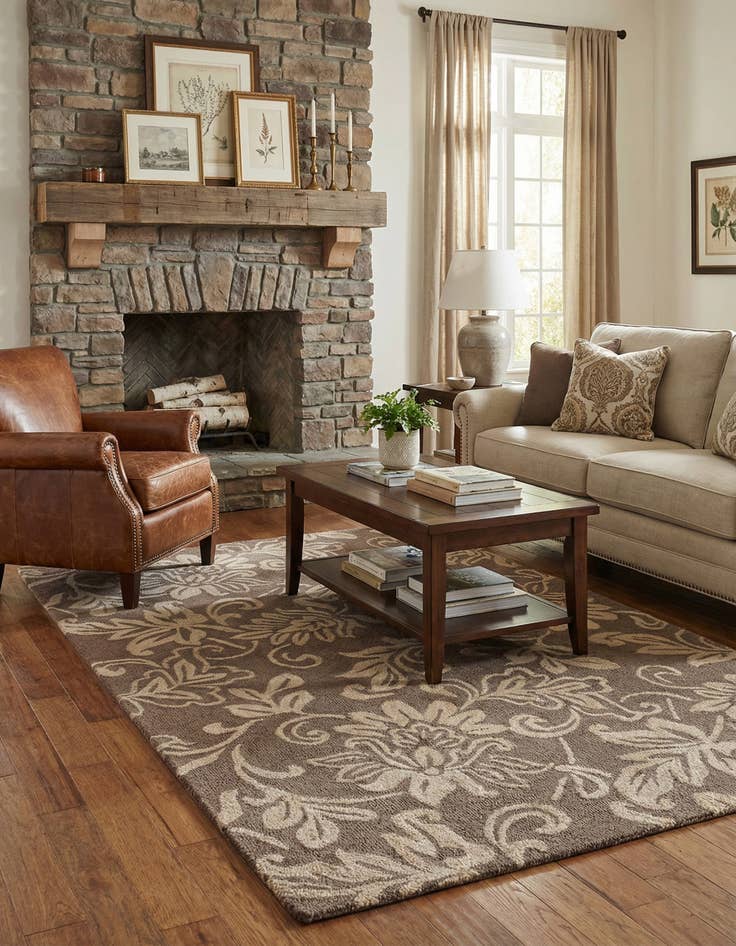 Detail image of 5' x 8' Agra Wool Rug