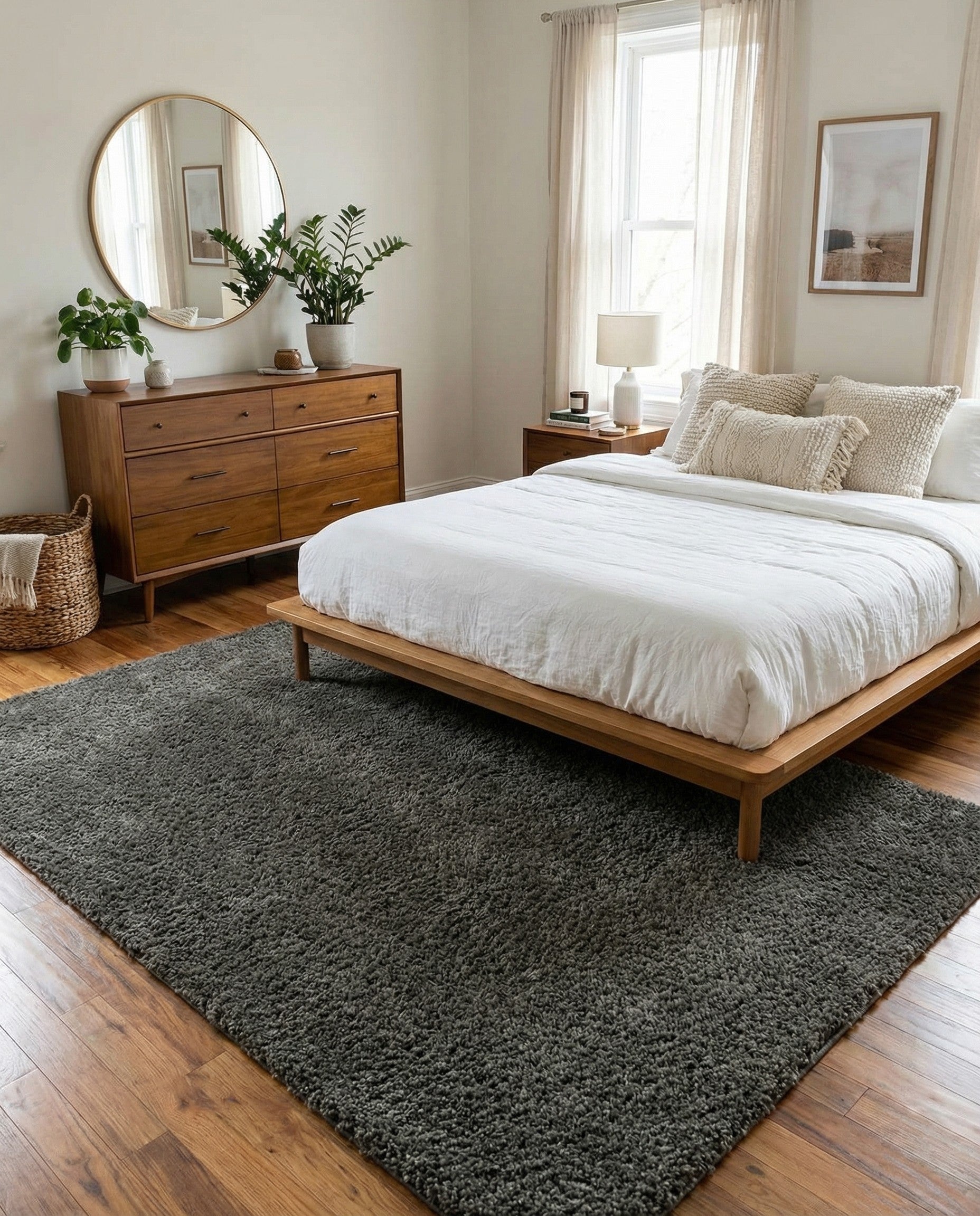  6' x 9' Soft Solid Shag Rug