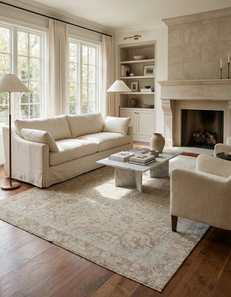 Detail image of 7' 8 x 11' 10  Hand Knotted Ultra Vintage Persian Wool Rug