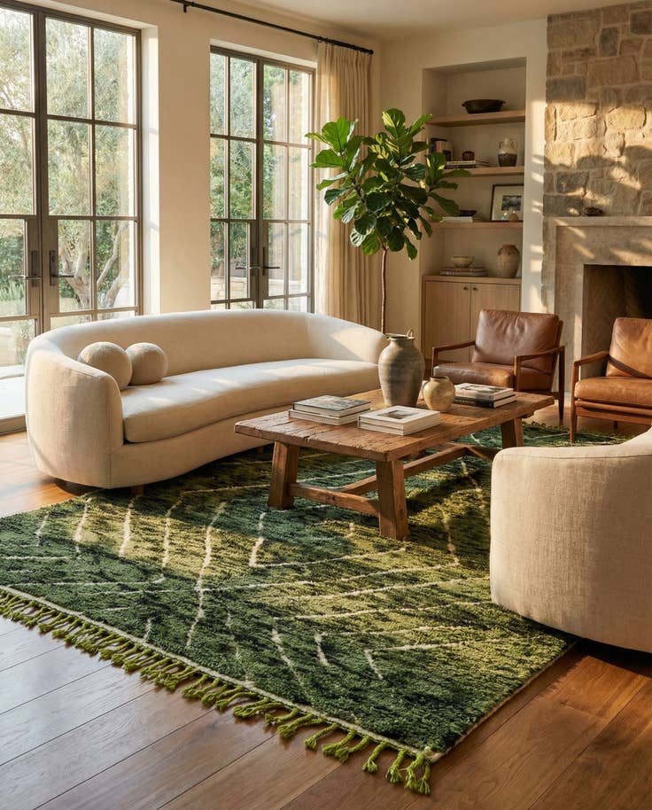 Detail image of 6' 9 x 10' 3 Hand Knotted Moroccan Wool Rug