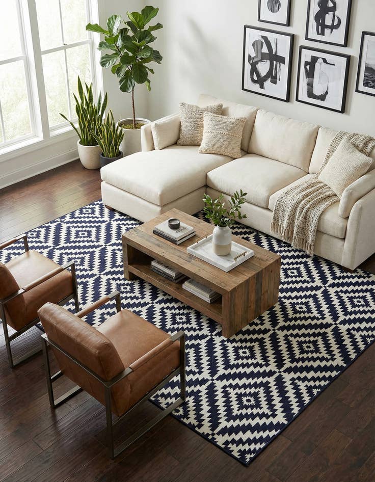 Detail image of 9' x 12' Easy-Clean Sabrina Soto Indoor / Outdoor Rug