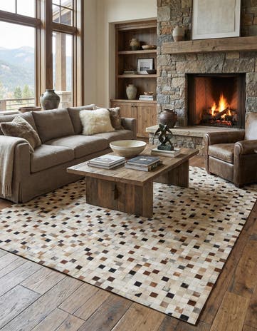 8' 1 x 9' 11 Cowhide - Patchwork Rug