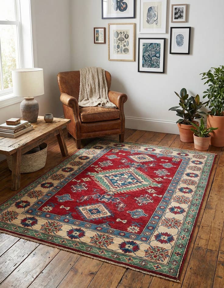 Detail image of 3' 9 x 5' 10  Hand Knotted Kazak Rug