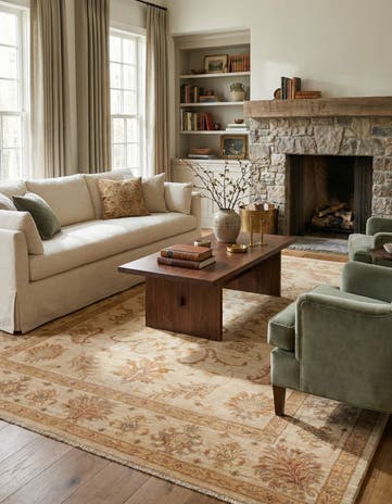 5' 9 x 8' Hand Knotted Peshawar Ziegler Rug