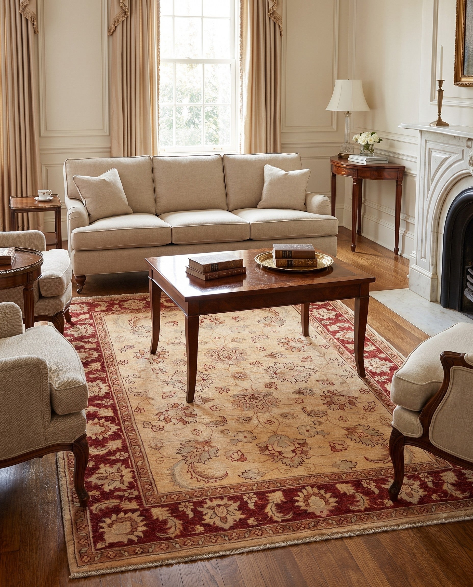 5' x 7' Hand Knotted Ziegler Rug