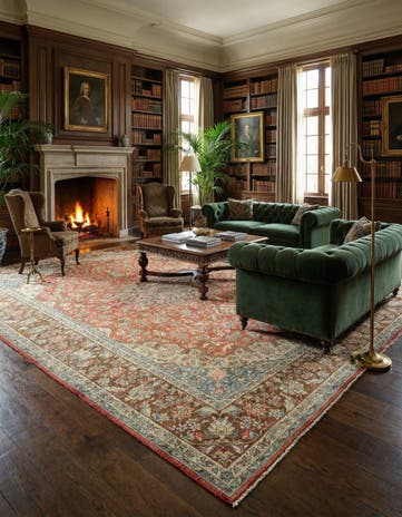 9' 9 x 13' 5 Hand Knotted Isfahan Persian Wool Rug