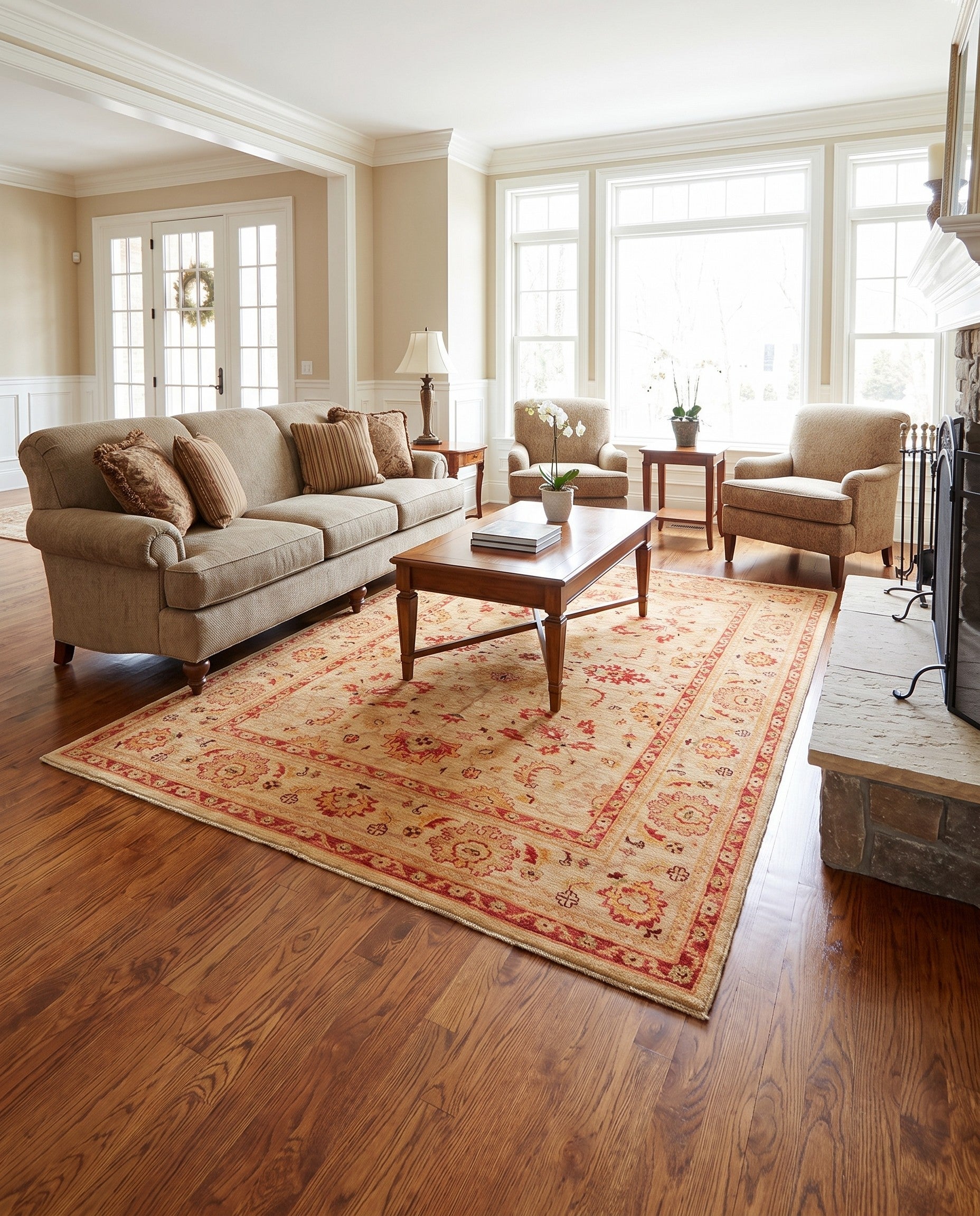 5' 5 x 8' Hand Knotted Ziegler Rug