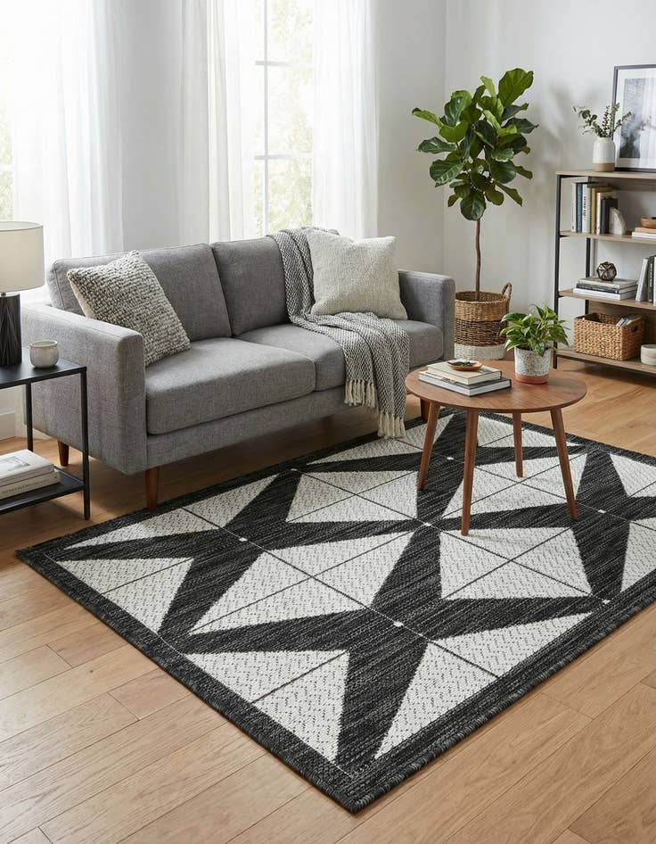 Detail image of 2' x 3'  Washable Modern Indoor / Outdoor Rug