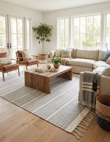 Gray and White Hand Woven Chindi Cotton Rug
