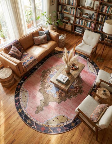7' 6 x 10' 6 Washable Timeless Oval Rug