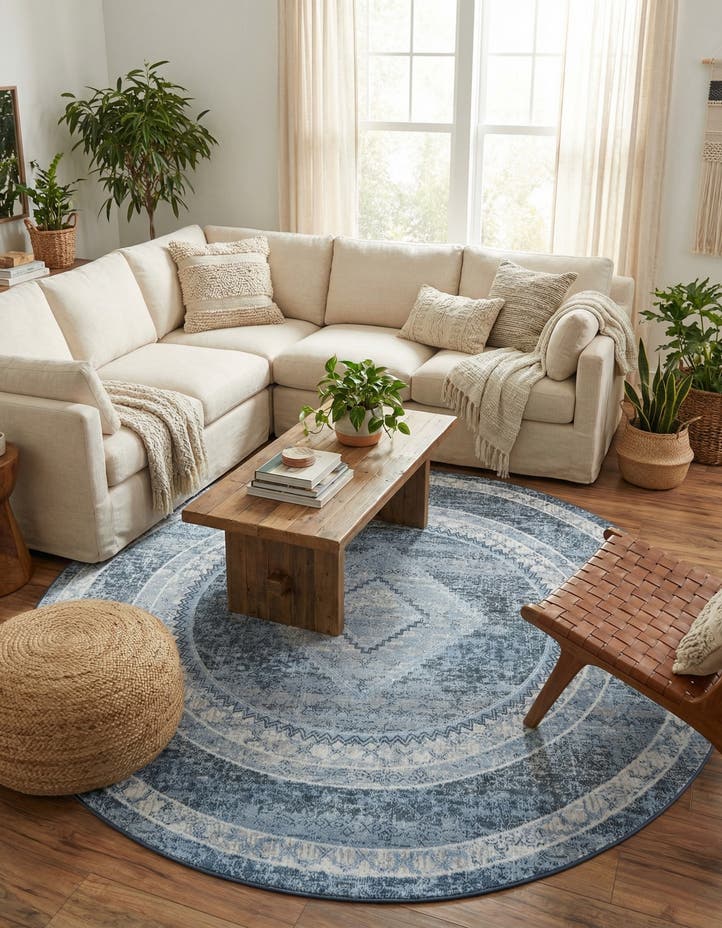 7' 10 x 7' 10 Kamala Washable Round Rug