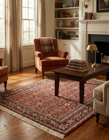 4' x 6' Hand Knotted Farahan Wool Rug