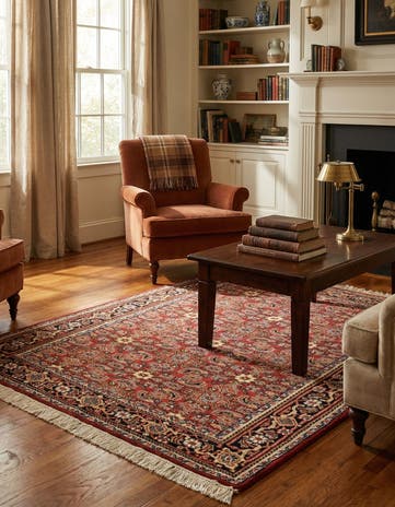 4' x 6' Hand Knotted Farahan Wool Rug