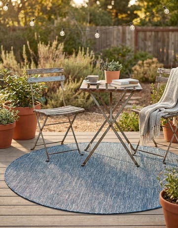4' x 4' Easy-Clean Solid Indoor / Outdoor Round Rug