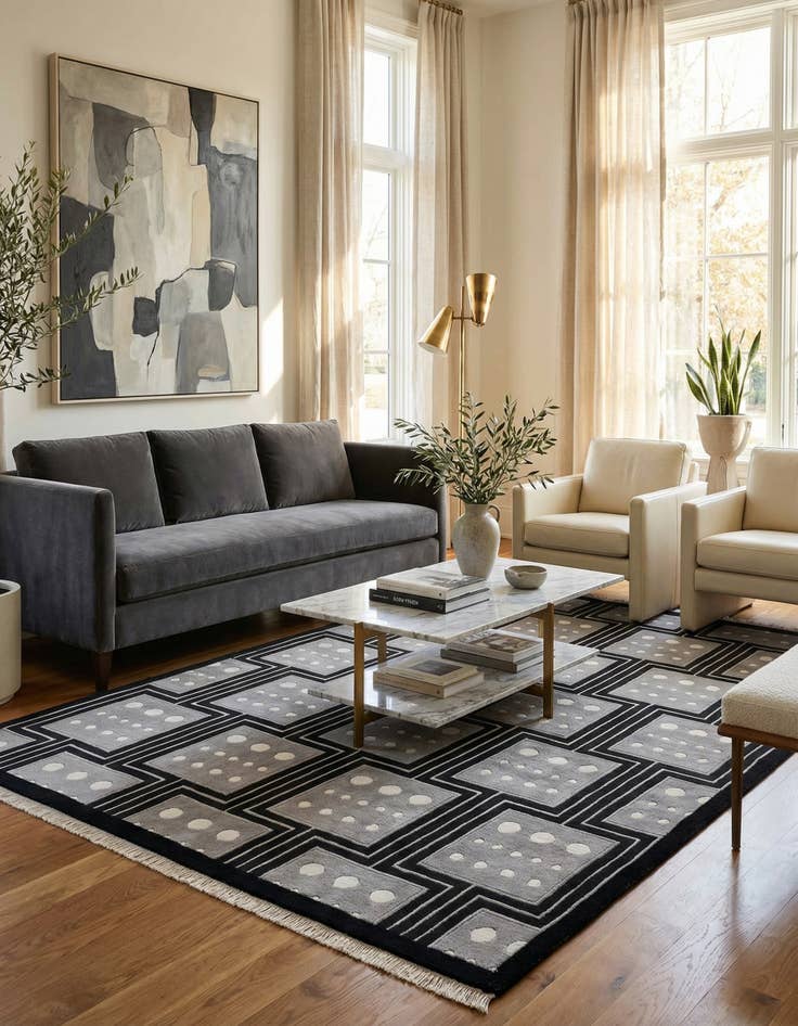 Detail image of 5' 6 x 7' 8  Hand Knotted Darya Wool Rug