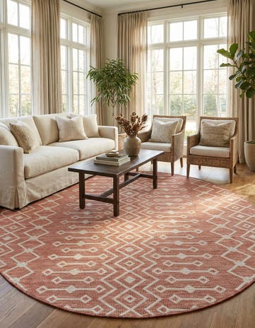 13' x 13' Easy-Clean Lattice Indoor / Outdoor Round Rug