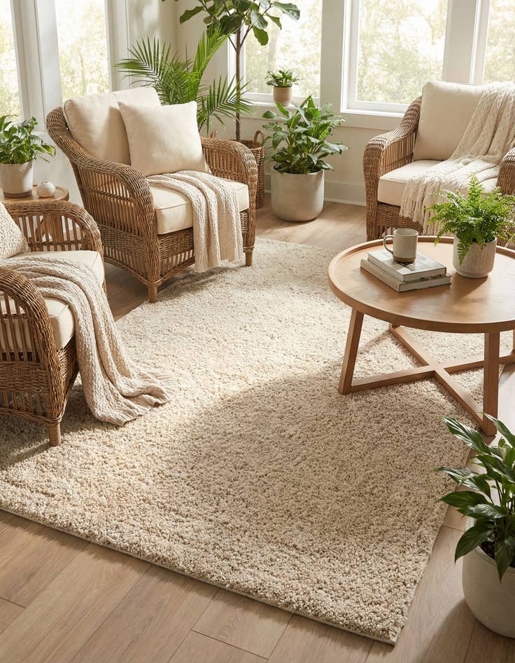 Detail image of  5' x 8' Soft Solid Shag Rug