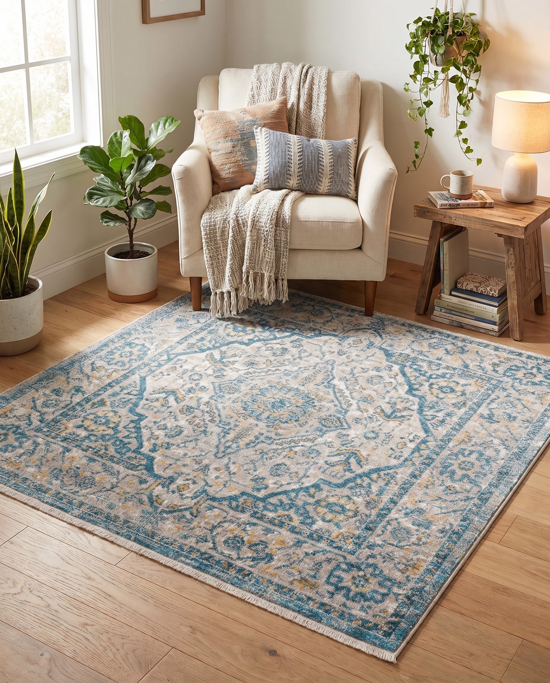 Light Gray Lola Square Rug