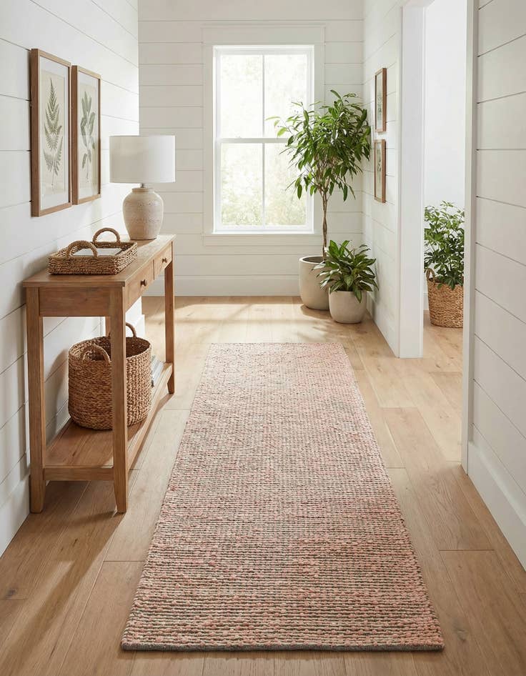 Detail image of 2' 7 x 10'  Hand Woven Seaside Pearl Jute Runner Rug