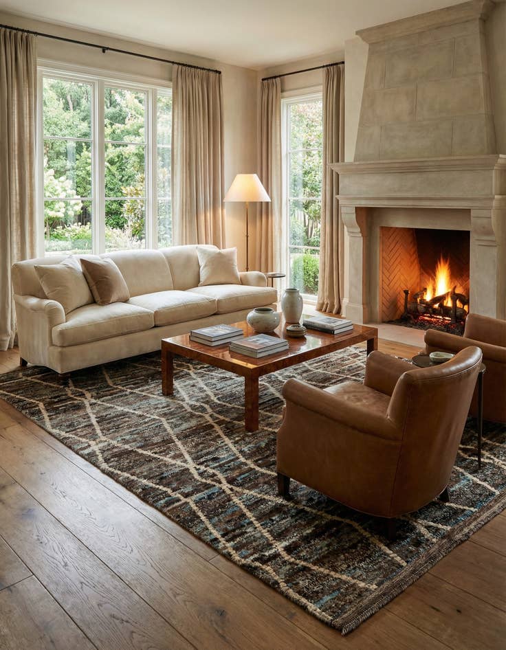 Detail image of  5' 11 x 7' 9  Hand Knotted Moroccan Wool Rug