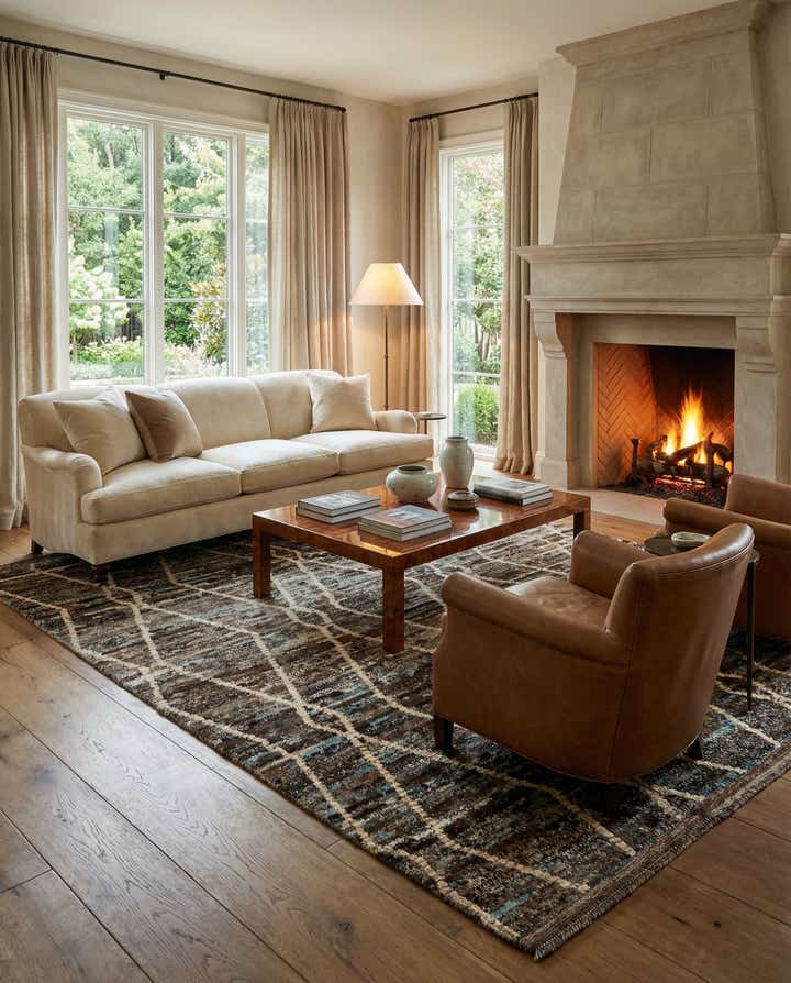 5' 11 x 7' 9 Hand Knotted Moroccan Wool Rug