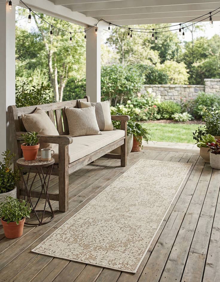 Detail image of 2' x 8'  Washable Traditional Indoor / Outdoor Runner Rug