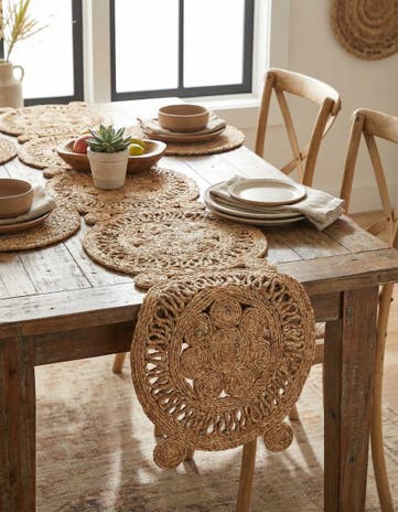 Natural Handmade Braided Jute Table Runner Rug