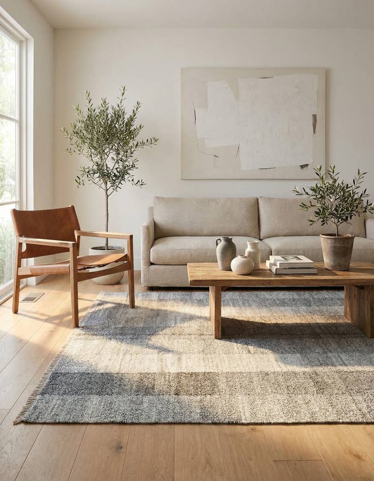 Detail image of 5' 8 x 7' 8  Hand Woven Kilim Modern Wool Rug