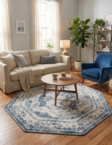 Blue Monaco Octagon Rug