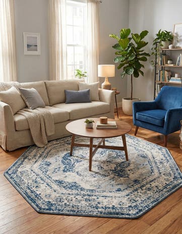 Blue Monaco Octagon Rug