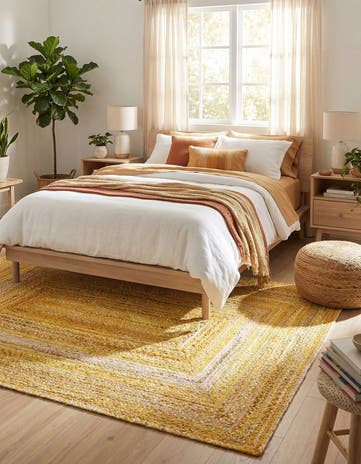 6' 1 x 9' Handmade Braided Chindi Rug