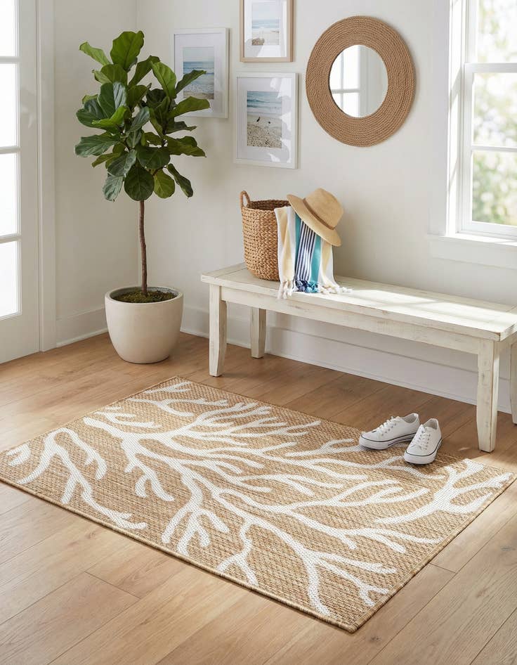 Detail image of 2' x 3'  Washable Coastal Indoor / Outdoor Rug