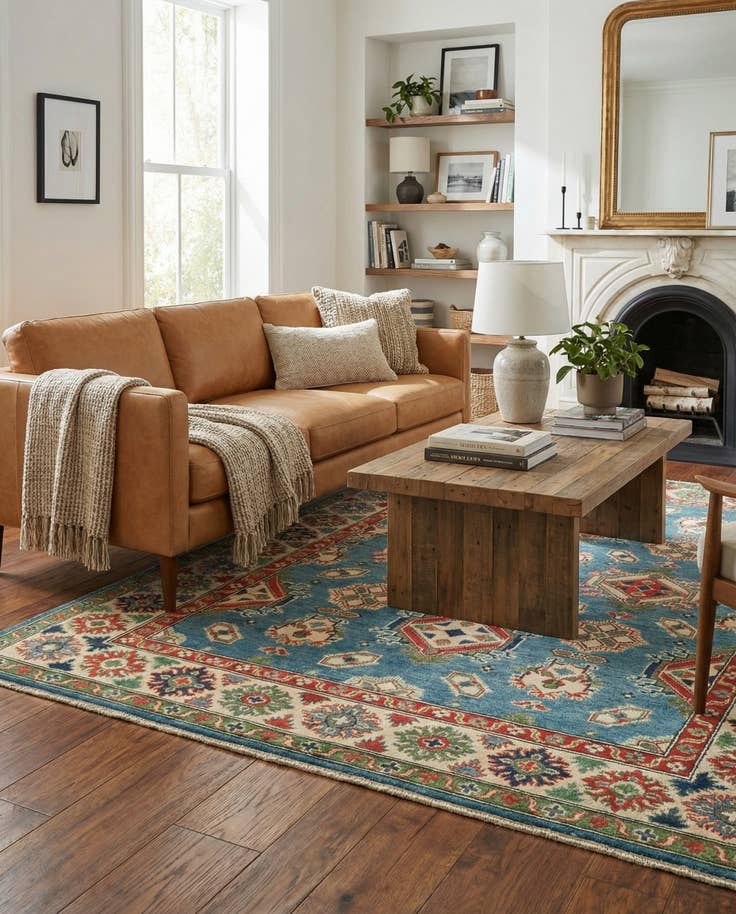 Detail image of 5' 9 x 7' 9 Hand Knotted Kazak Rug